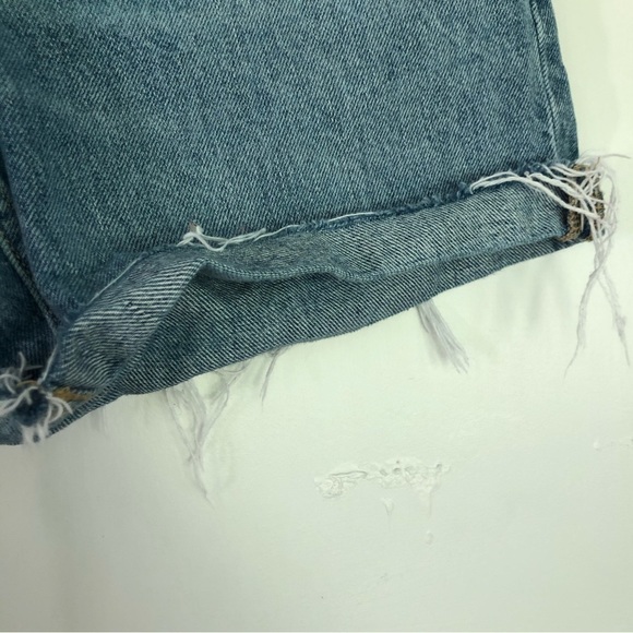 EVERLANE Women's Light Wash Denim Shorts Raw Hem Disstressed Size 23 - Picture 5 of 11